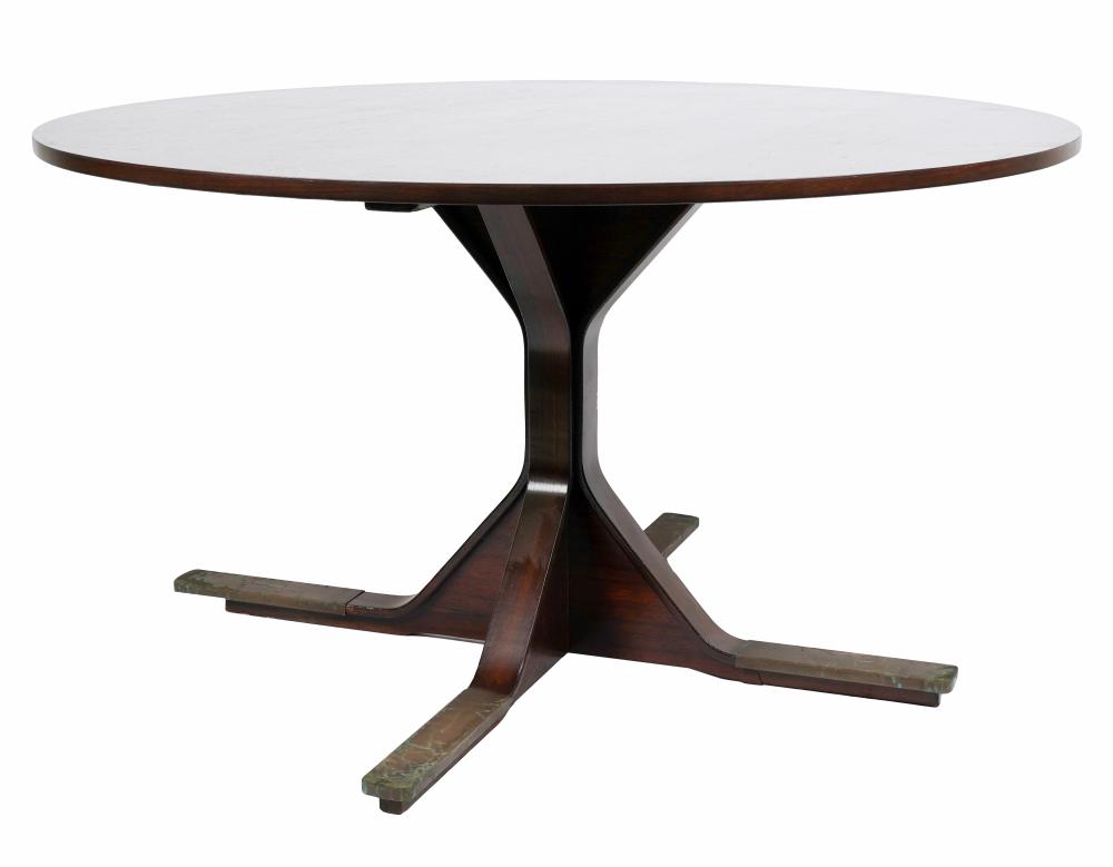 Appraisal: GIANFRANCO FRATTINI ROUND DINING TABLEModel no rosewood unsigned inches diameter