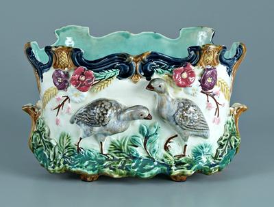 Appraisal: Majolica planter possibly French late th early th century -