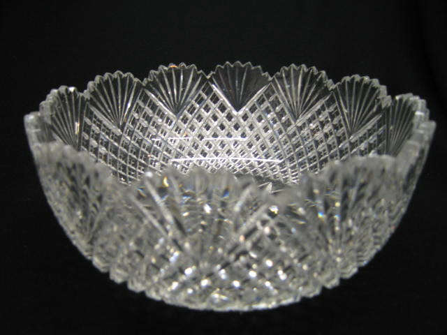 Appraisal: Brilliant Period Cut Glass Bowl strawberry diamond fan