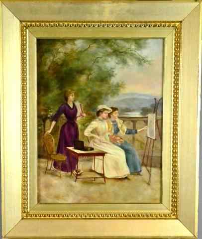 Appraisal: OIL ON CANVAS OF SEATED FEMALE PAINTERSDepicting three women in