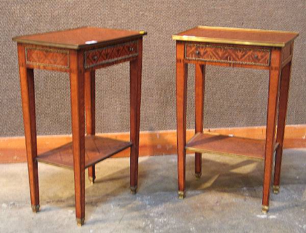 Appraisal: A pair of Louis XVI style gilt metal mounted marquetry