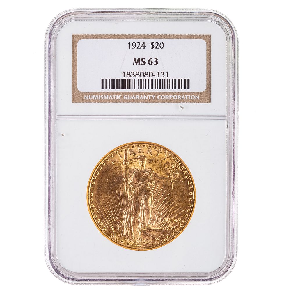 Appraisal: St Gaudens Double Eagle NGC MS- Nice luster if split-graded