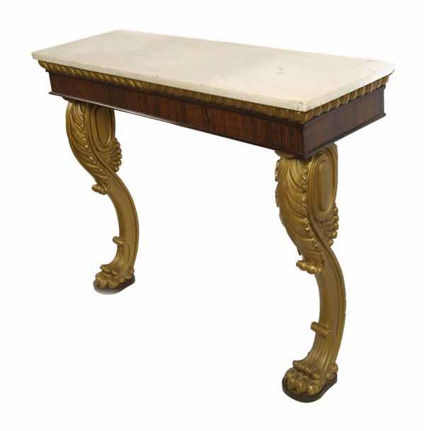 Appraisal: A rosewood and giltwood console table