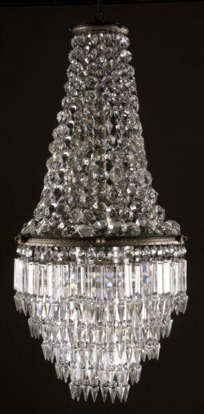 Appraisal: Crystal and Gilt Bronze Chandelier early th c gilt bronze