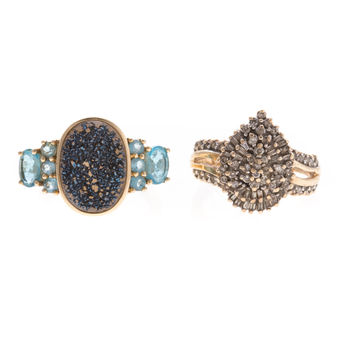 Appraisal: A Pair of Gemstone Rings in Gold K yellow gold