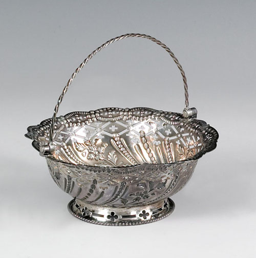 Appraisal: Georgian silver sugar basket ca - bearing the touch of