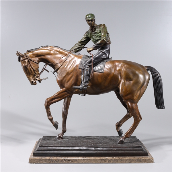 Appraisal: After Isidore Jules Bonheur French - bronze equestrian sculpture depicting