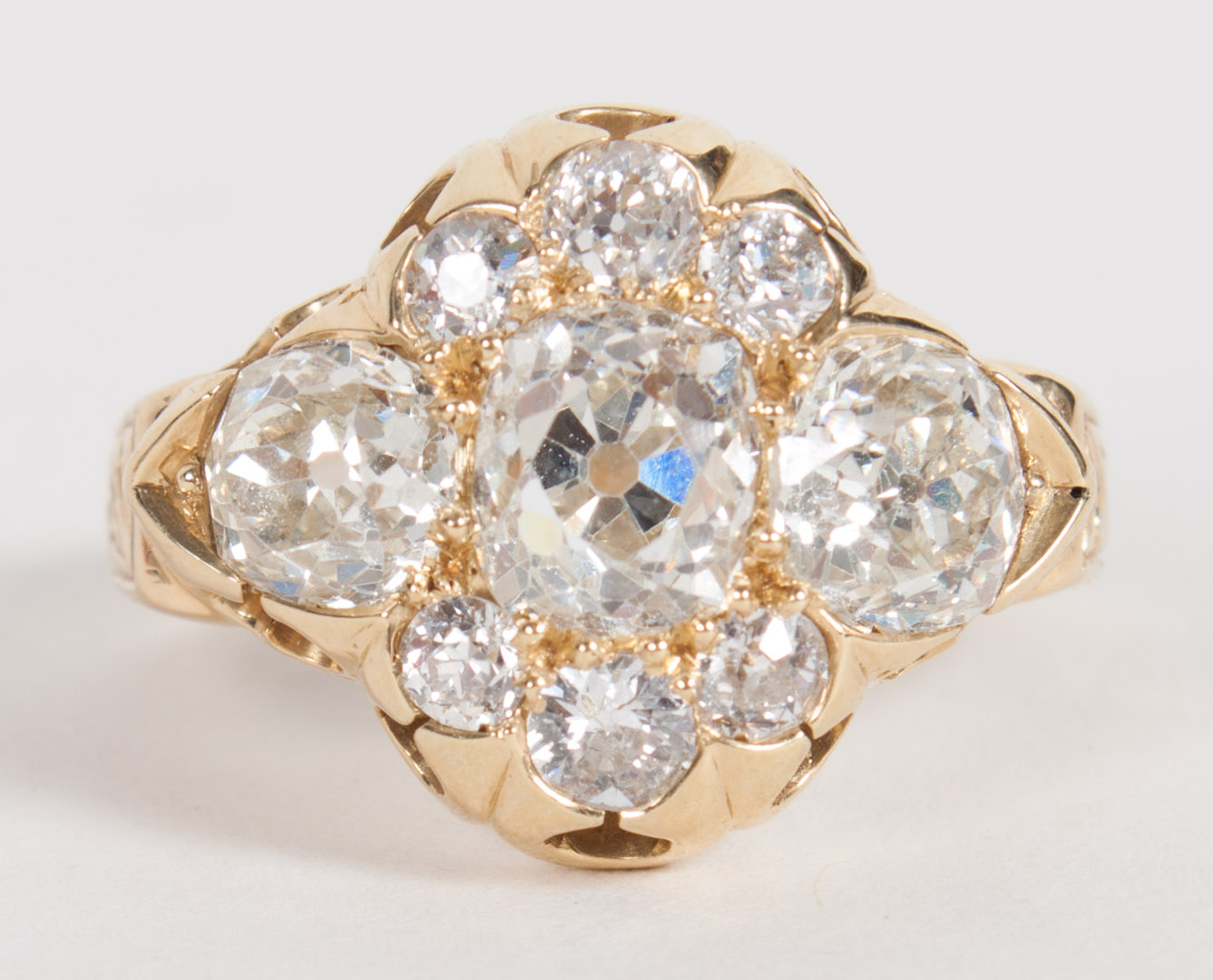 Appraisal: Lady's K gold and diamond cluster ring continental possibly French