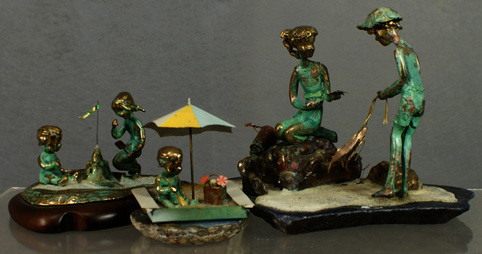 Appraisal: Malcolm Moran American th c bronze sculptures young adults on