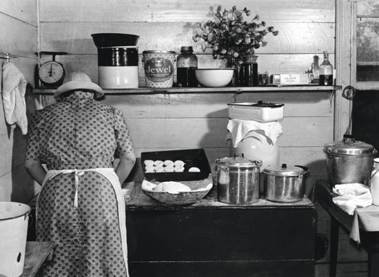 Appraisal: WOLCOTT MARION POST - Making Biscuits for Dinner on Corn