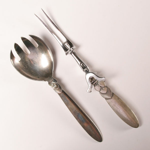 Appraisal: Two Georg Jensen sterling silver serving pieces carving fork and