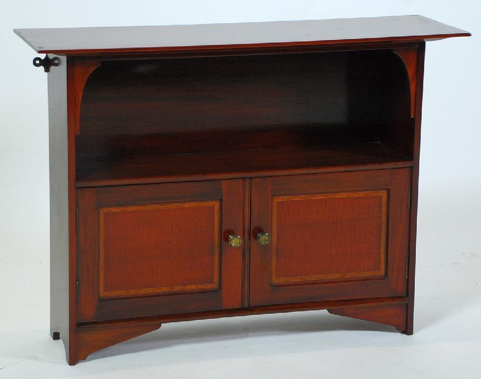 Appraisal: EDWARDIAN INLAID MAHOGANY MURAL CABINET the extended oblong top above