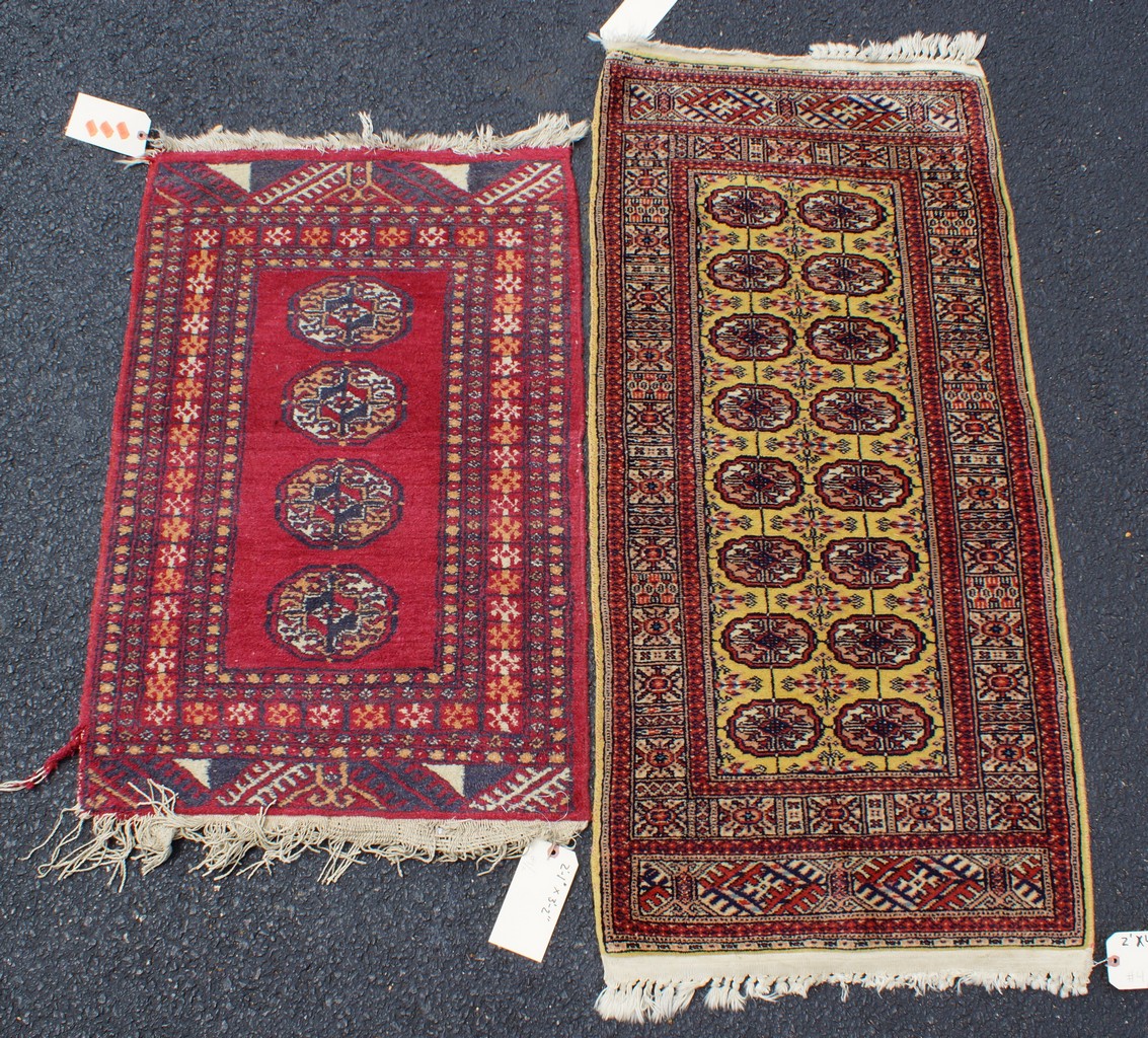 Appraisal: Turkish throw rugs x and x