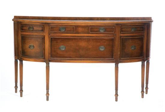 Appraisal: FEDERAL STYLE SIDEBOARD D shaped mahogany sideboard with two over