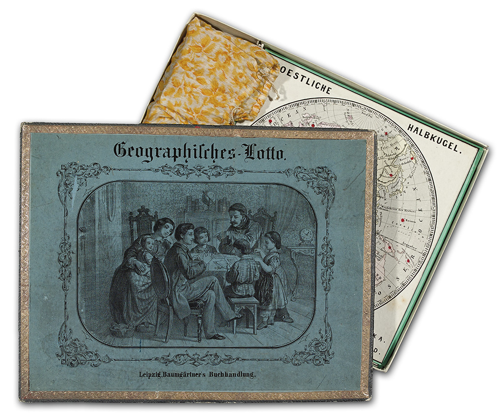 Appraisal: MAP GAME Baumgartner's Buchhadlung Geographisches-Lotto Parlor game housed in original