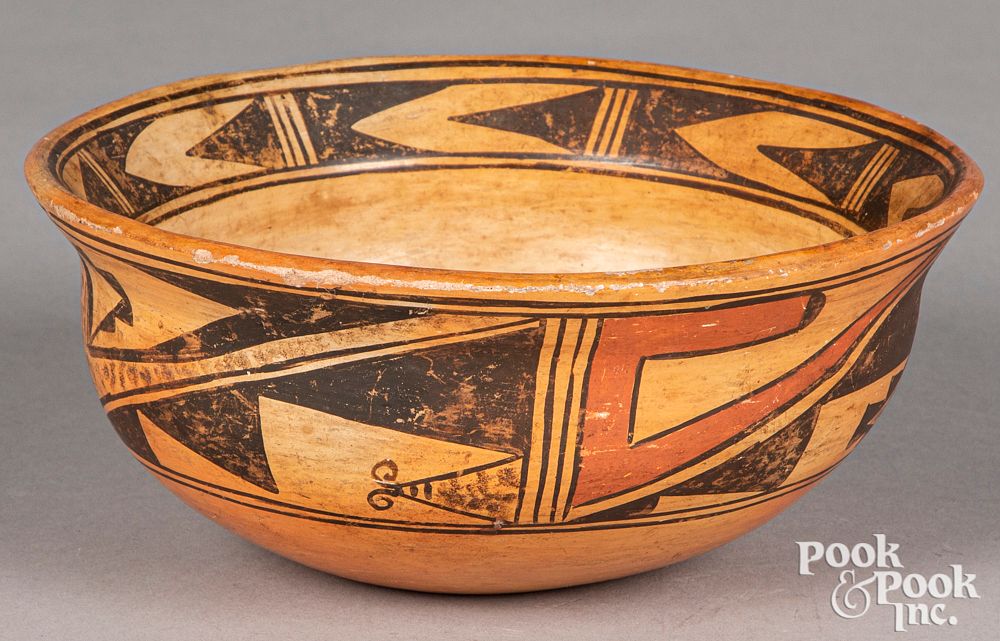 Appraisal: Hopi Indian pottery bowl early th c Hopi Indian pottery