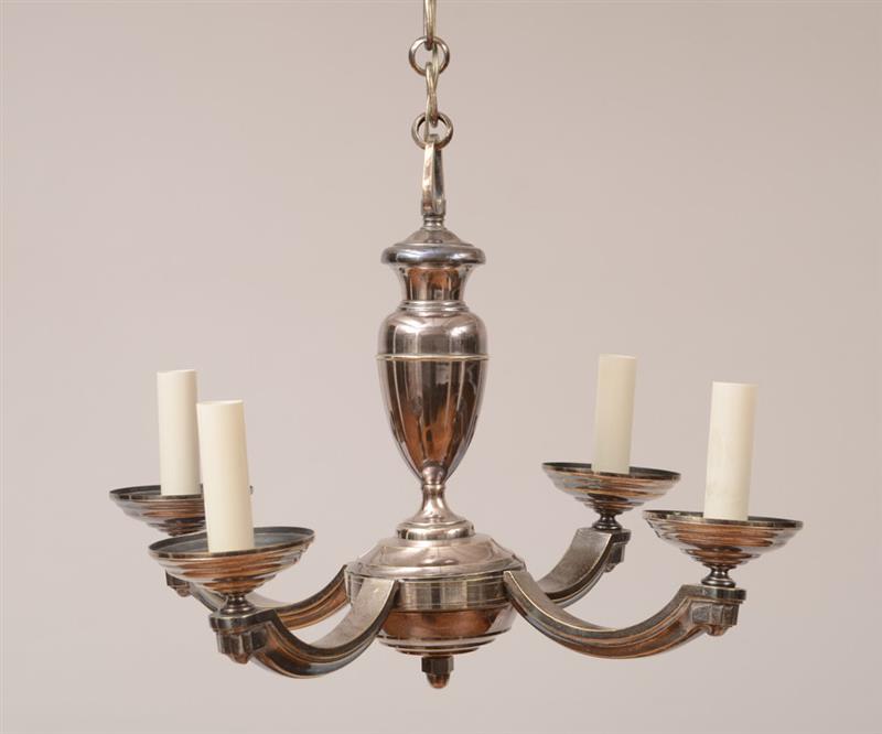 Appraisal: Four-Light Chandelier Baroque Style Silvered-metal x in Estimate -