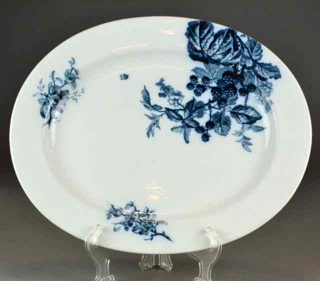 Appraisal: A Flow Blue Serving- Turkey Platter- BWM CLarge porcelain serving