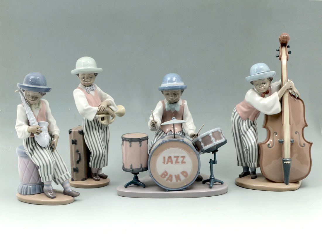 Appraisal: PIECE LLADRO JAZZ BAND PORCELAIN FIGURINES pieces total from the