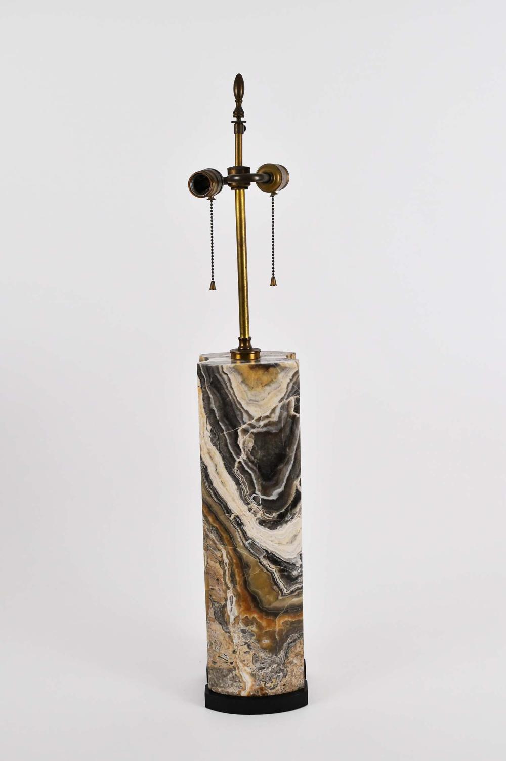 Appraisal: MODERNIST COMPOSITE MARBLE AND ONYX LAMPIn mottled and transparent tones