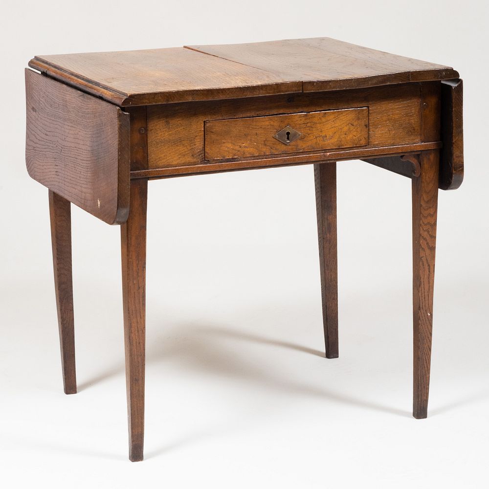 Appraisal: George III Provincial Oak Pembroke Table x x in closed