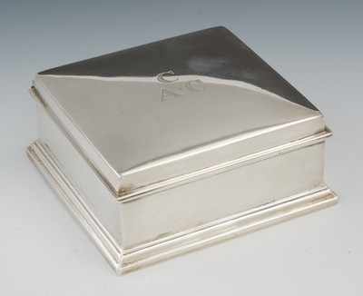 Appraisal: A Gorham Sterling Silver Humidor The simple square box with