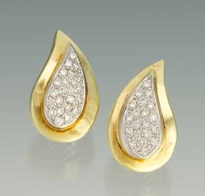 Appraisal: A Pair of Paisley Gold and Diamond Earrings k yellow