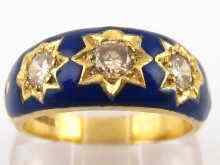 Appraisal: An carat gold diamond and enamel ring estimated diamond content