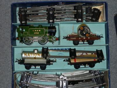 Appraisal: Hornby clockwork goods train set with L N E R