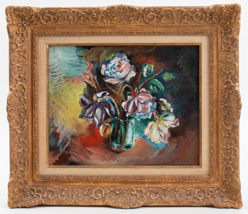 Appraisal: JEAN DUFY BOUQUET DE ROSES OIL CANVAS C Jean Dufy