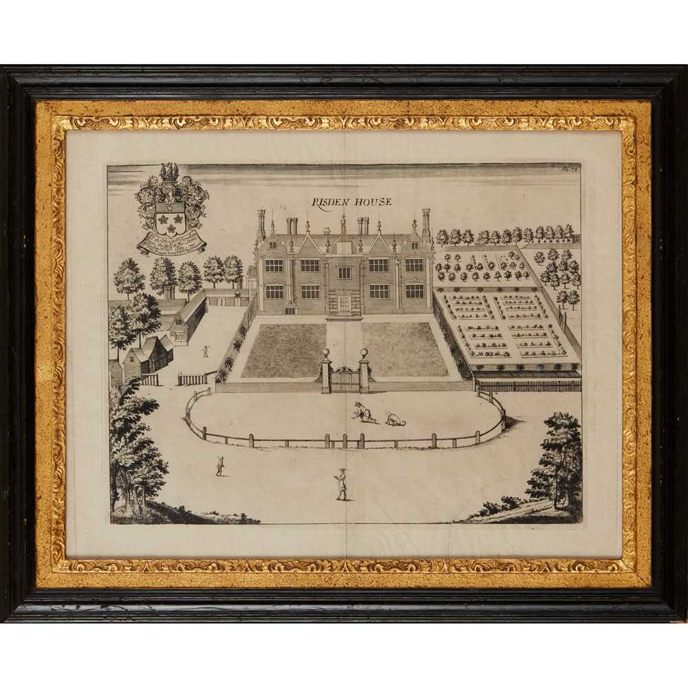 Appraisal: EIGHT ENGRAVINGS OF BIRDS EYE VIEWS OF COUNTRY HOUSES FROM