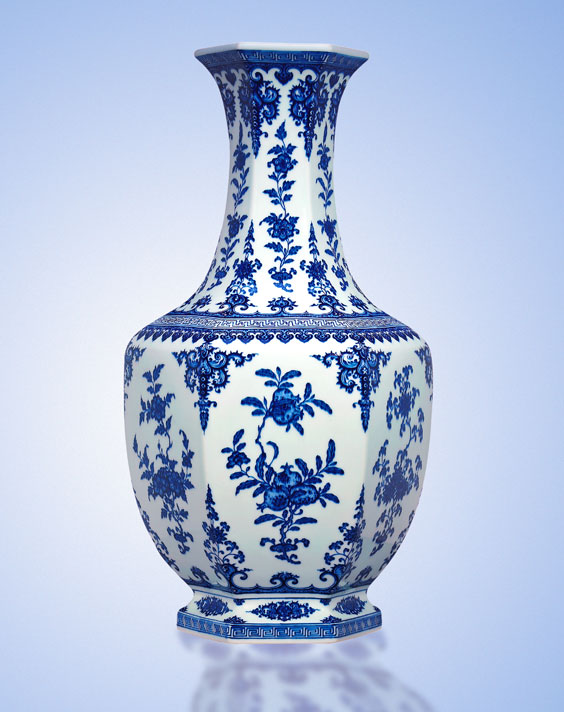 Appraisal: IMPORTANT QIANLONG BLUE AND WHITE VASE Important and massive Chinese