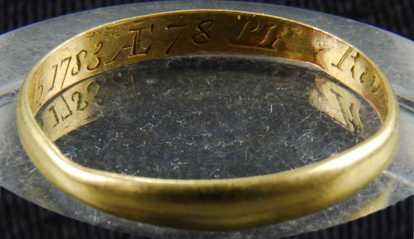 Appraisal: EXTREMELY RARE PAUL REVERE MEMENTO MORI GOLD RINGLate th CenturyReveres