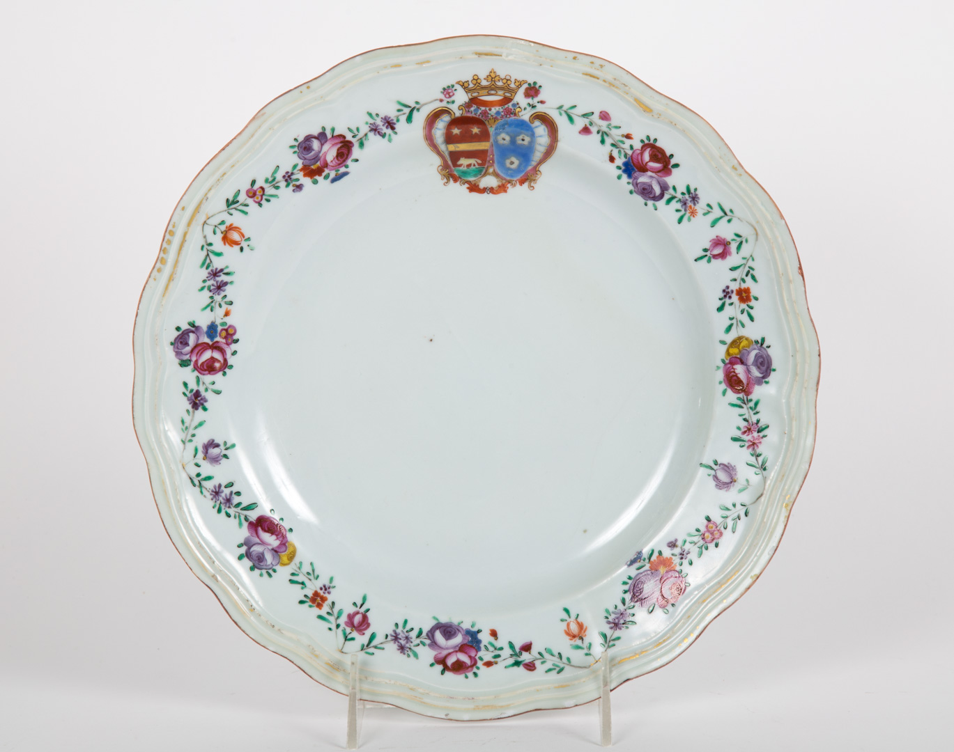 Appraisal: Chinese Export Famille Rose armorial plate late th century floral