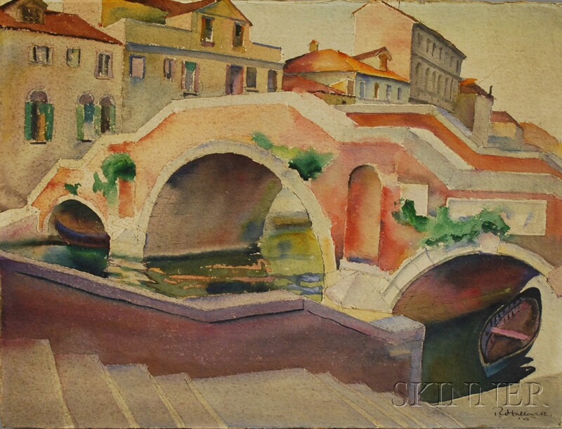 Appraisal: Robert Hallowell American - Ponte Tre Archi Venice Signed and