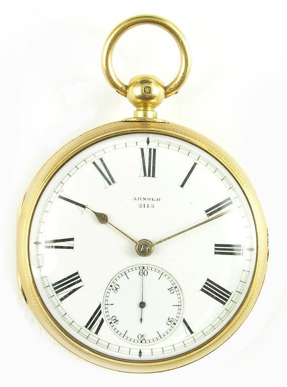 Appraisal: J R Arnold An ct gold pocket chronometer