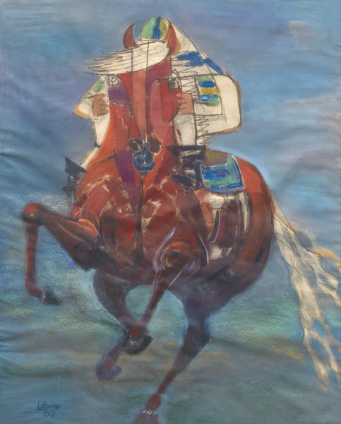 Appraisal: LOUIS BUNIN AMERICAN - x Horse and Jockey Oil pastel