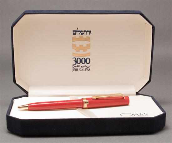 Appraisal: Omas ''Jerusalem '' ballpoint pen in case with original box