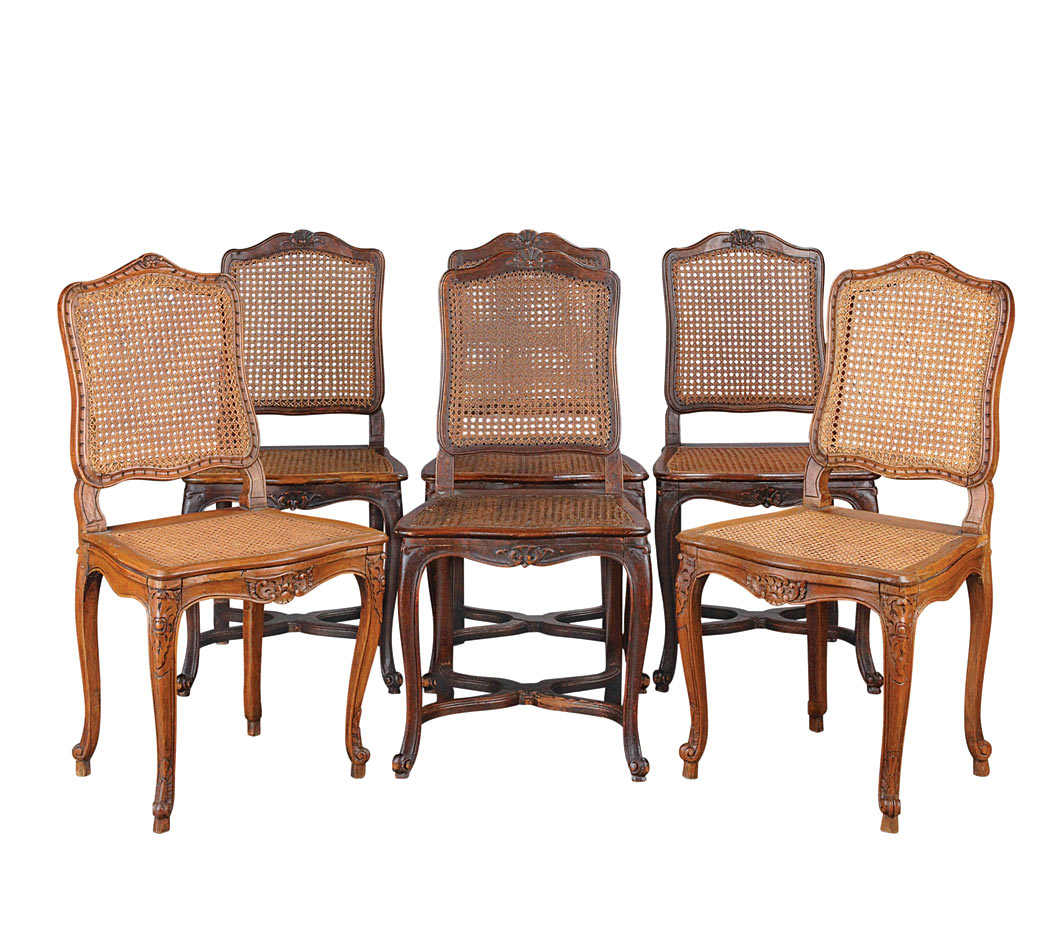 Appraisal: Assembled Set of Six Provincial Louis XV Oak Chairs