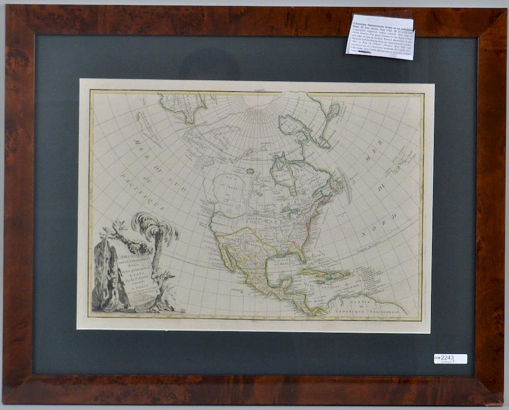 Appraisal: Map Of North America by Janvier published Paris showing parts