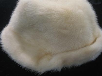 Appraisal: Blonde mink hat by Amrose Fully lined stylized fedora style