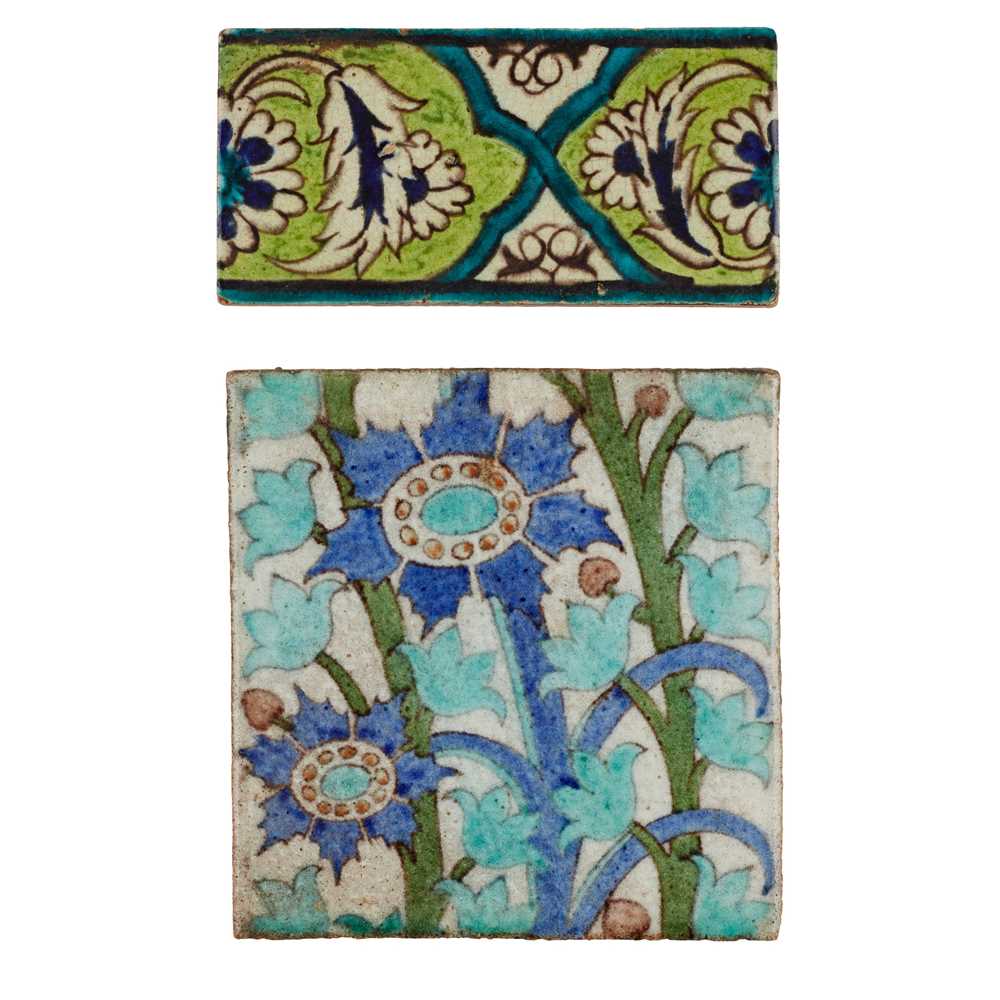 Appraisal: WILLIAM DE MORGAN - TWO TILES CIRCA glazed earthenware cm