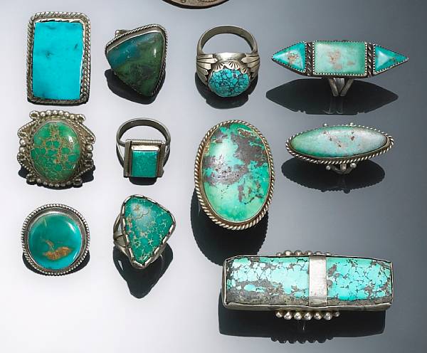 Appraisal: JewelryProperty from an old New Mexico family collection Ten with