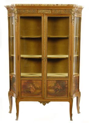 Appraisal: A French mahogany and gilt metal mounted vitrine the Breche