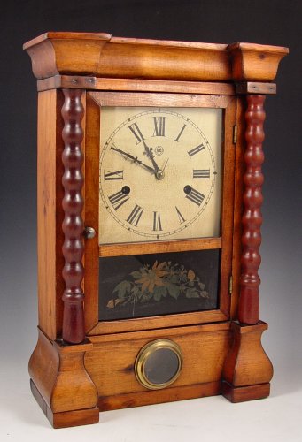 Appraisal: SETH THOMAS BULLS EYE SHELF MANTLE CLOCK Spool turned full