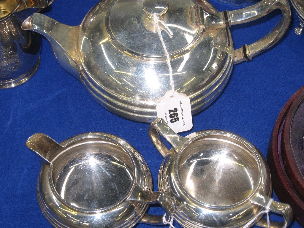 Appraisal: Art Deco three piece EPBM tea service