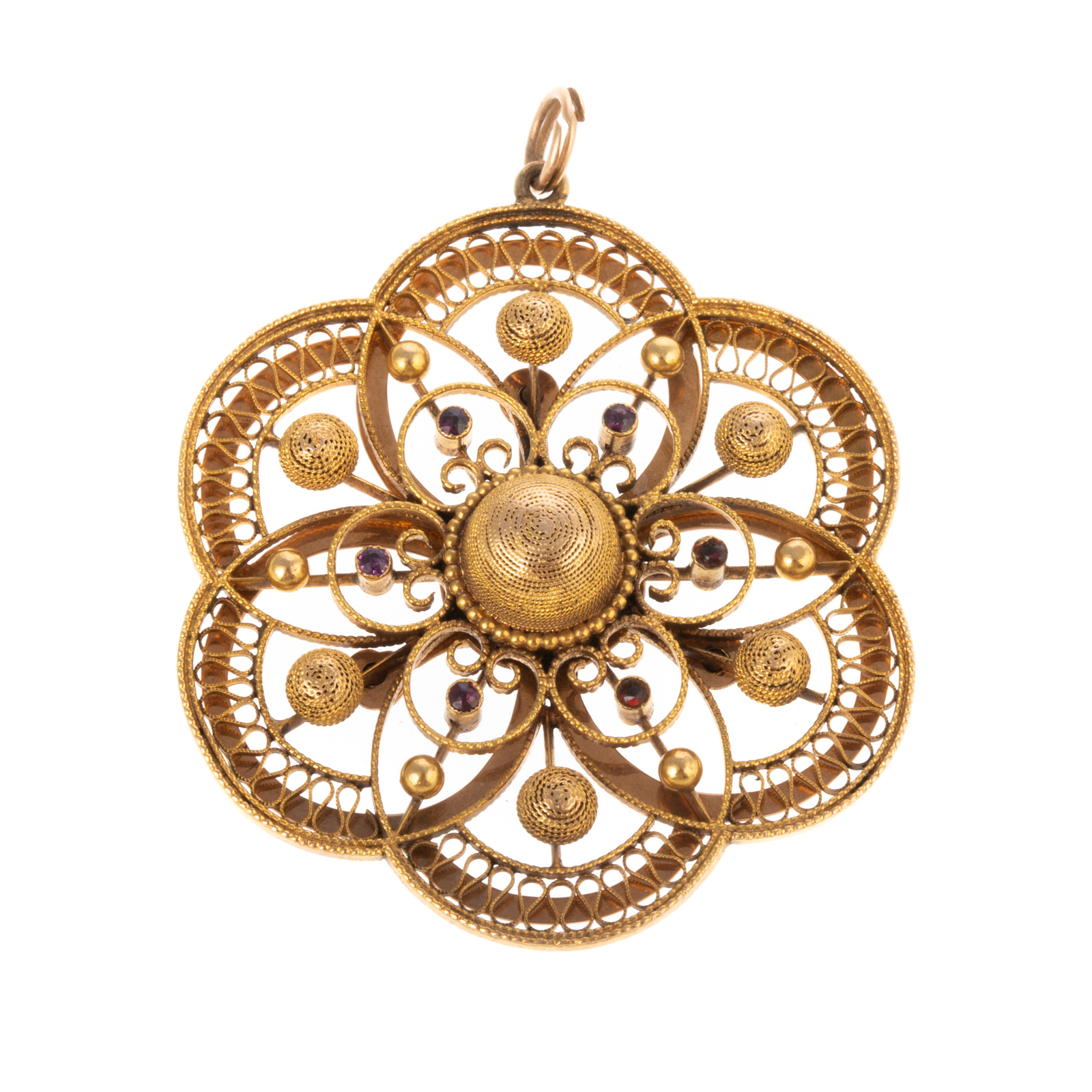 Appraisal: A HANDMADE FILIGREE MANDALA PENDANT IN K K yellow gold