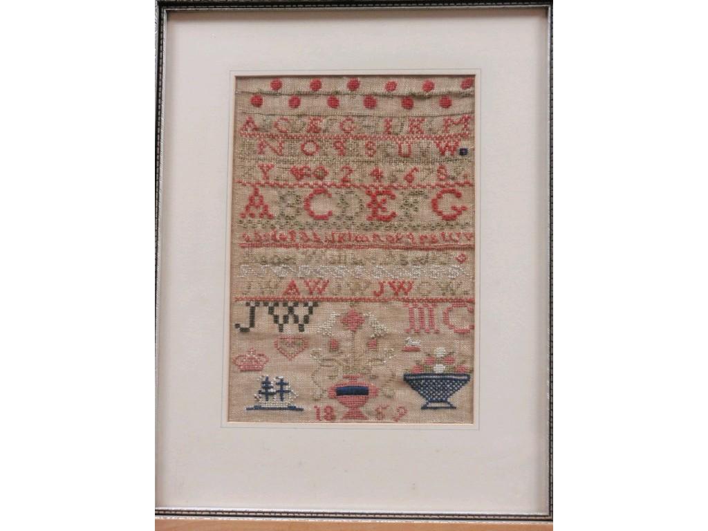 Appraisal: A Victorian sampler by Agnuss Oriss aged dated another by