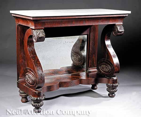 Appraisal: A Good American Classical Mahogany Pier Table early th c