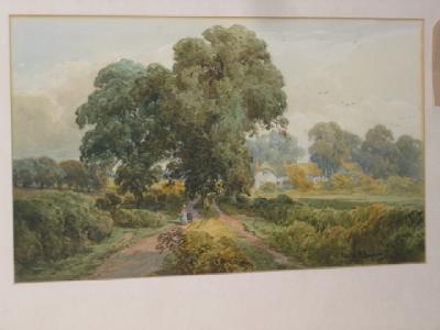 Appraisal: WILLIAM H SUGDEN th Century Figures on a Country Lane